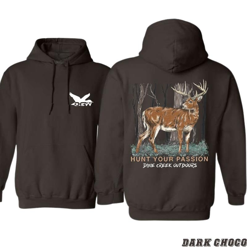 Dixie Creek Outdoors Hoodie - Deer Hunting Design Camo Country Style Soft Cotton Blend Unisex Sweatshirt for Men & Women...