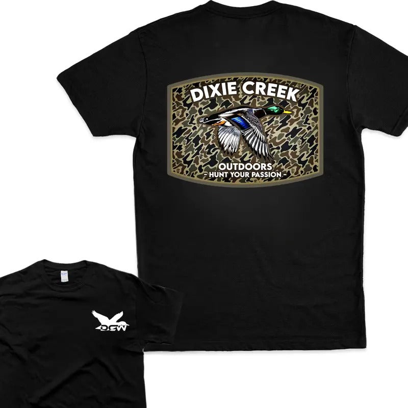 Dixie Creek T-Shirt  Camo Waterfowl Design Crewneck Tops Hoodie, Sweatshirt | HypeCrazeTee.com
