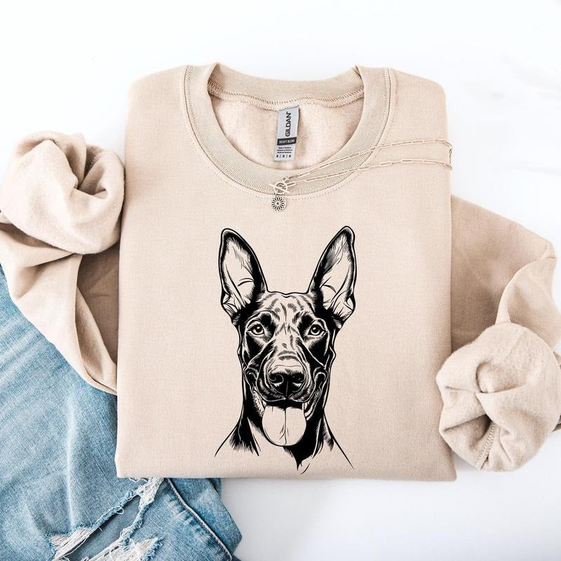 Doberman, Pet, Dog Breed Sweatshirt, Crew Neck, Women's, Crewneck T-Shirts, Hoodie | HypeCrazeTee.com