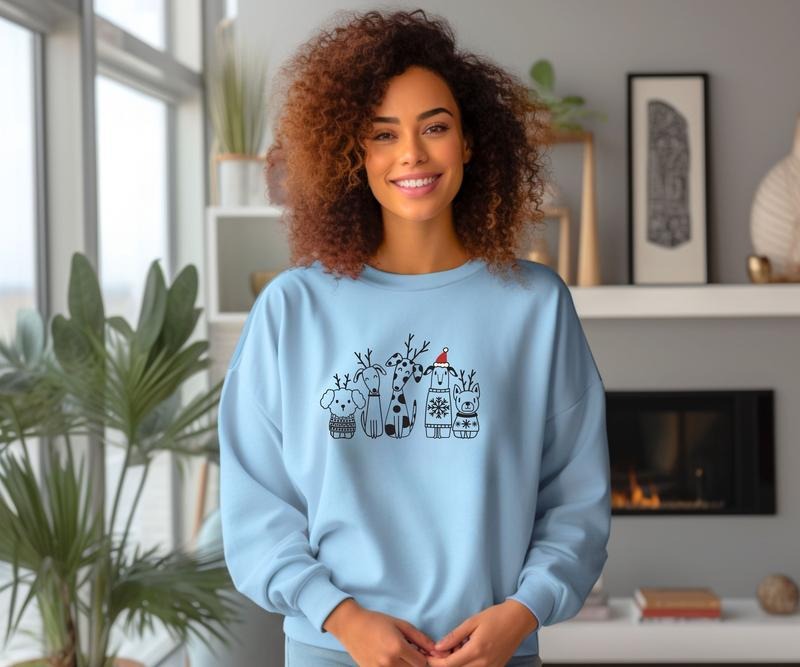 Dog Christmas Crewneck Sweatshirt T-Shirts, Hoodie | HypeCrazeTee.com