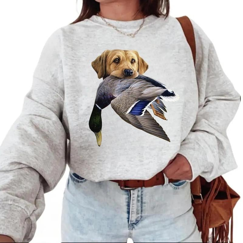 Dog Hunting Mallard Duck Sweatshirt Hello Hunting Season T-shirt, Hoodie, Nature Animal Lover Cotton Unisex Pullover...