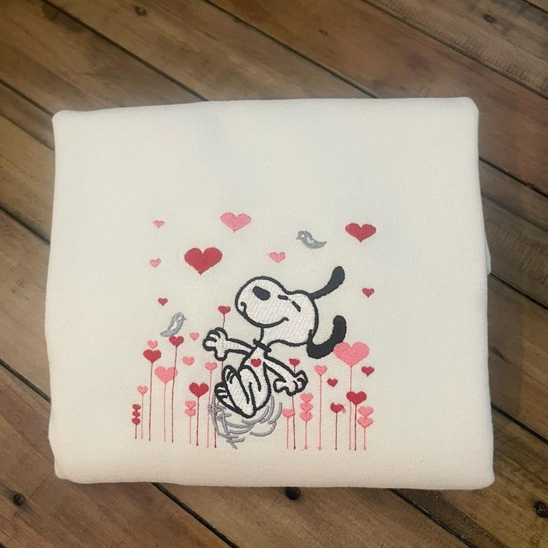 Dog valentines embroidered sweatshirt or tshirt Hoodie | HypeCrazeTee.com