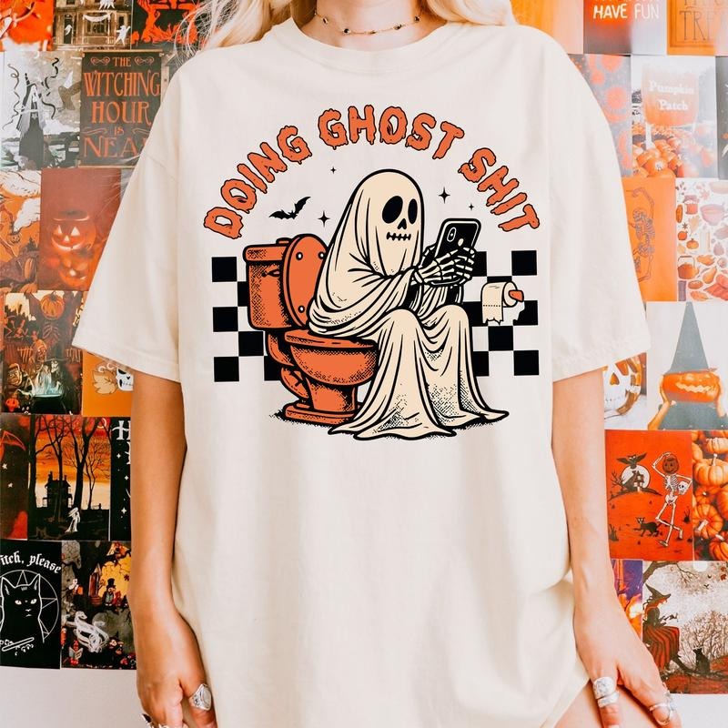 Doing Ghost Shit Shirt Funny, Halloween FUNNY  Shirt Hoodie, Sweatshirt | HypeCrazeTee.com