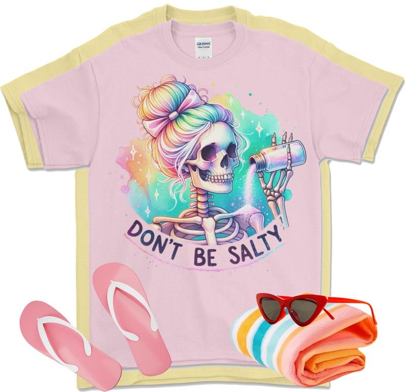 Don't be Salty Tee - Summer T-shirt - Don't be salty beach design Tee Soft 100% Cotton Hoodie, Sweatshirt | HypeCrazeTee.com