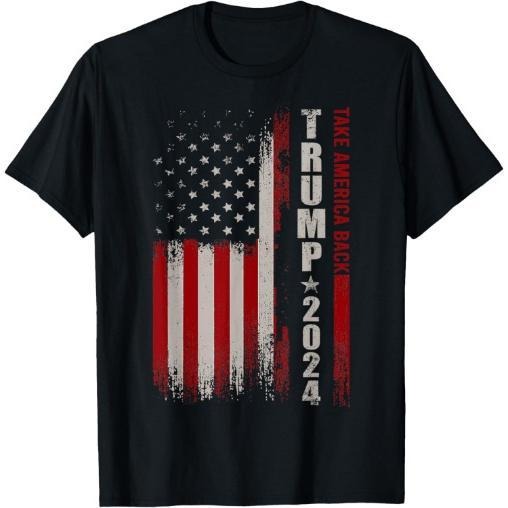 Donald Trump 2024 Take America Back American Flag Patriotic T-Shirt Made in USA Hoodie, Sweatshirt | HypeCrazeTee.com