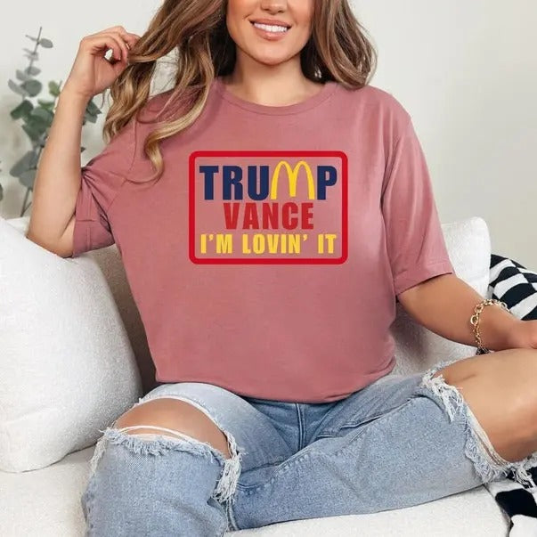 Donald Trump 2024 McDonalds Patriotic Shirt Donald Trump Conservative USA Republican Political America Patriots Top Womenswear Printed Comfort T-Shirts, Hoodie, Sweatshirt