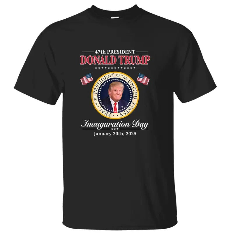 Donald Trump 47th President Inauguration 2025 Supporters Memorabilia Graphic Printed Unisex Classic Cotton T-Shirt...