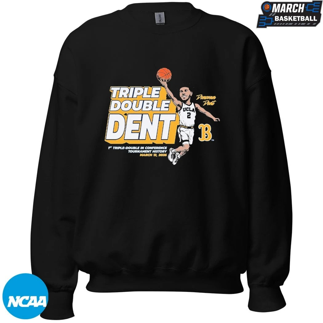 Donovan Dent Triple-Double In Conference Tournament History 3 12 2026 UCLA Bruins T-Shirts