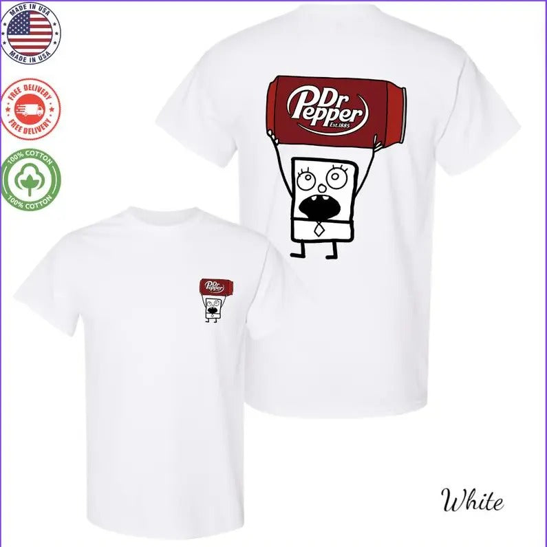 Doodlebob Dr Pepper T-shirt Doodlebob Shirt - 2 Side - Dr Pepper Shirt