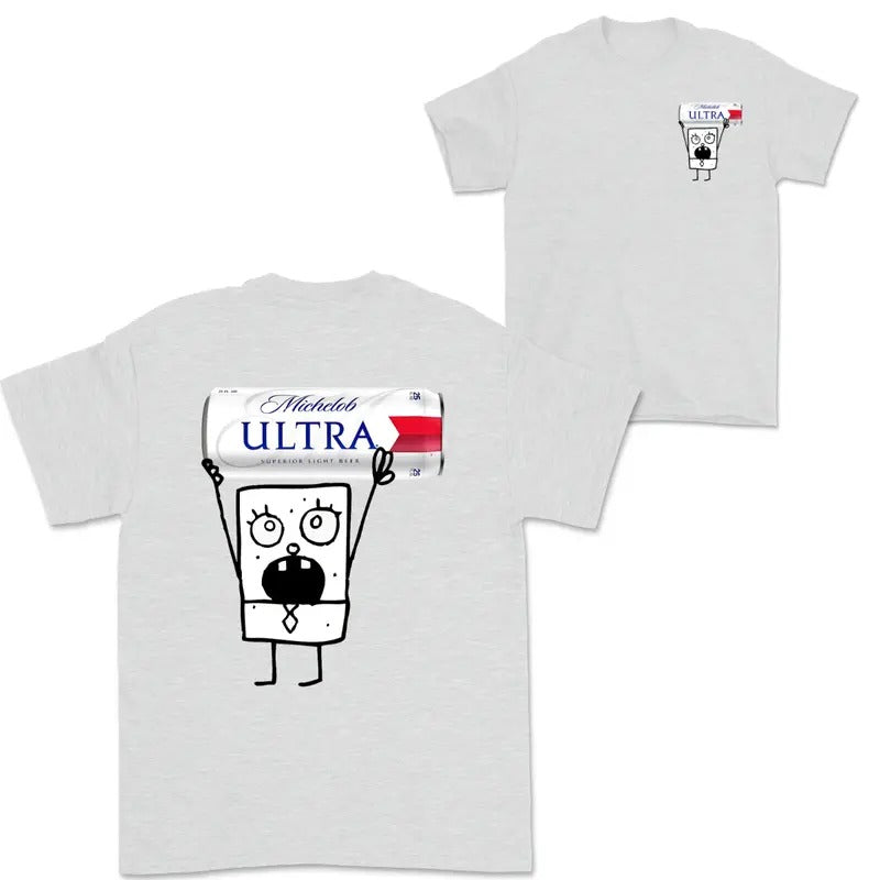 Doodlebob Michelob Ultra Essential 2 Sided T-Shirt, Funny Drinking T-Shirt, Summer T-Shirt, For Men And Women Hoodie,...