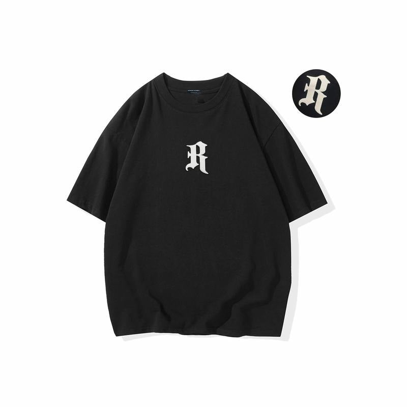Dopamine Color Series American Gothic Letter Logo Print Loose Casual Versatile Crew Neck Pullover Short Sleeve T-Shirt...