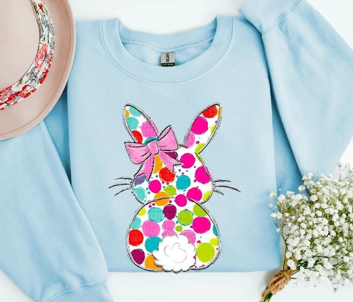 Dotted Easter Bunny DTF Transfers - THIS IS NOT A SHIRT Hoodie, Sweatshirt | HypeCrazeTee.com