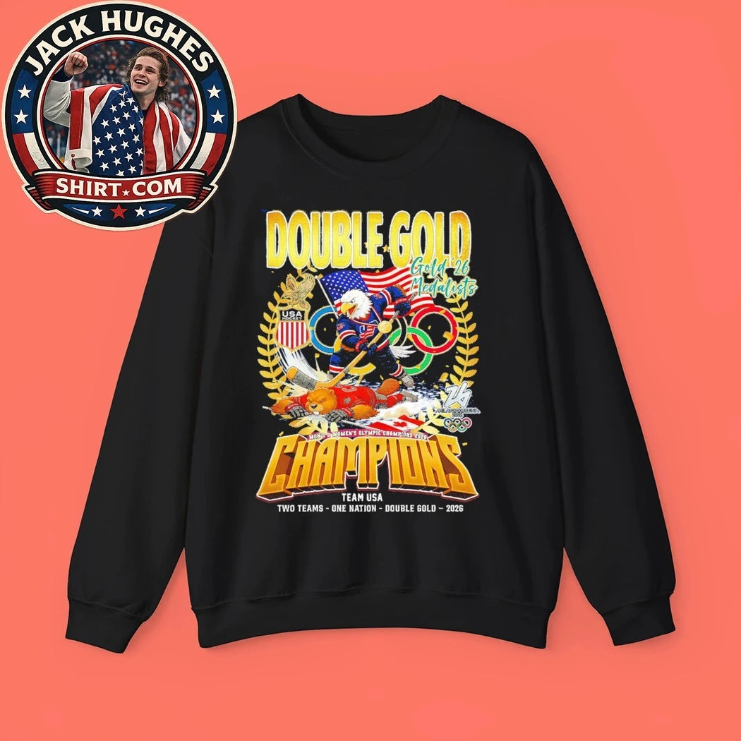 Double Gold 2026 Medalists Champions Team Usa Two Team One Nation Logo Shirt