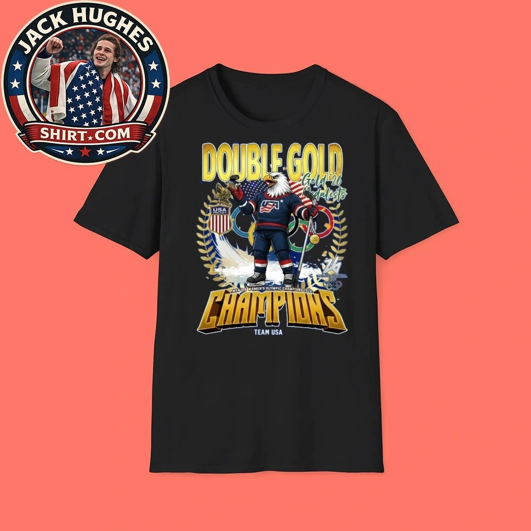Double Gold Champions Team USA Hockey 2026 Olympic Gold Medals Trending Shirt