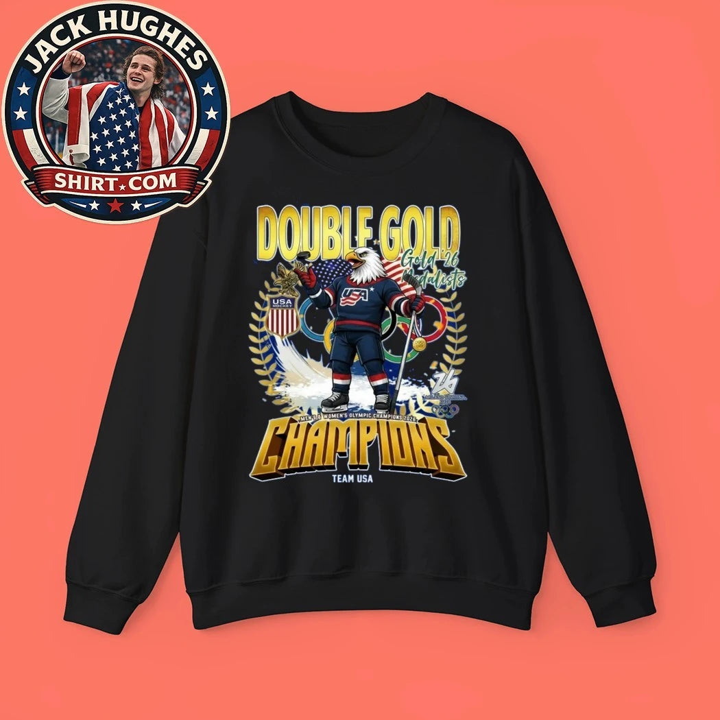 Double Gold Champions Team USA Hockey 2026 Olympic Gold Medals Trending Shirt