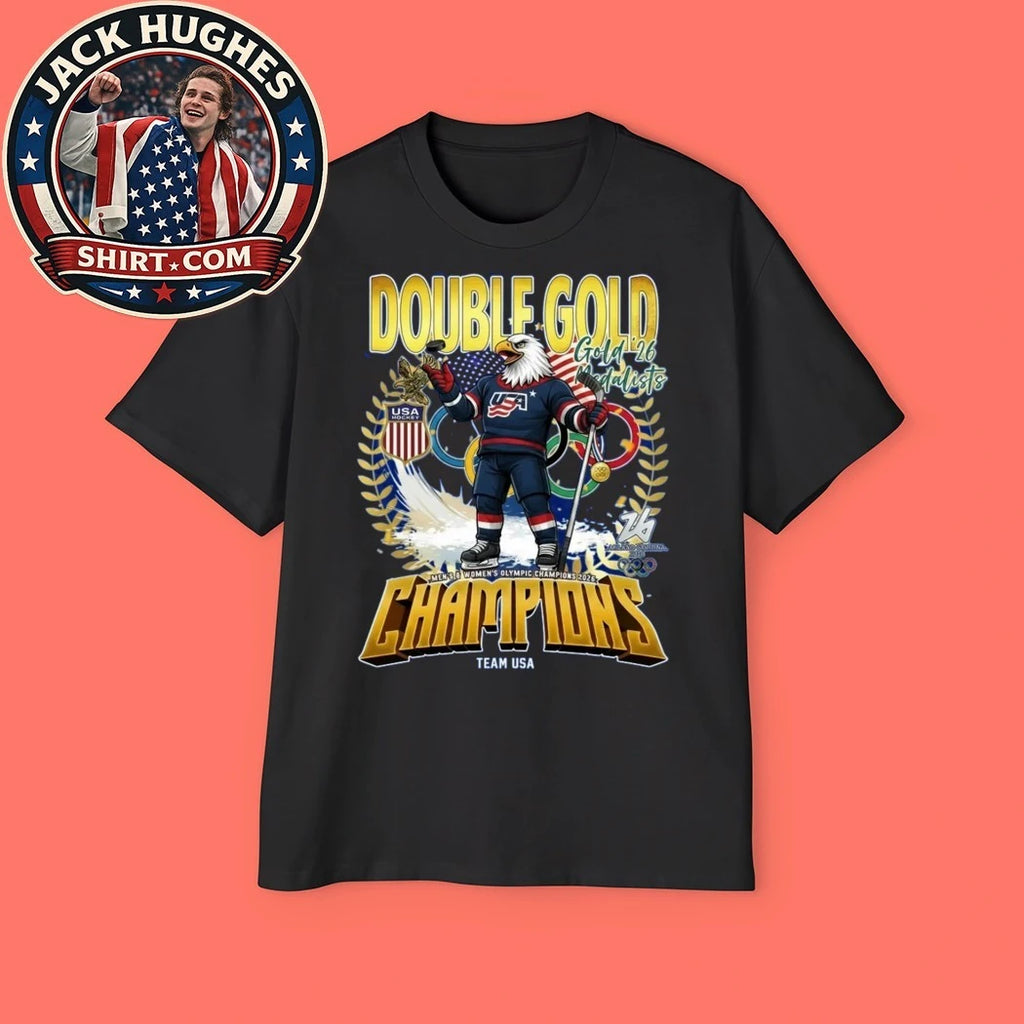 Double Gold Champions Team USA Hockey 2026 Olympic Gold Medals Trending Shirt