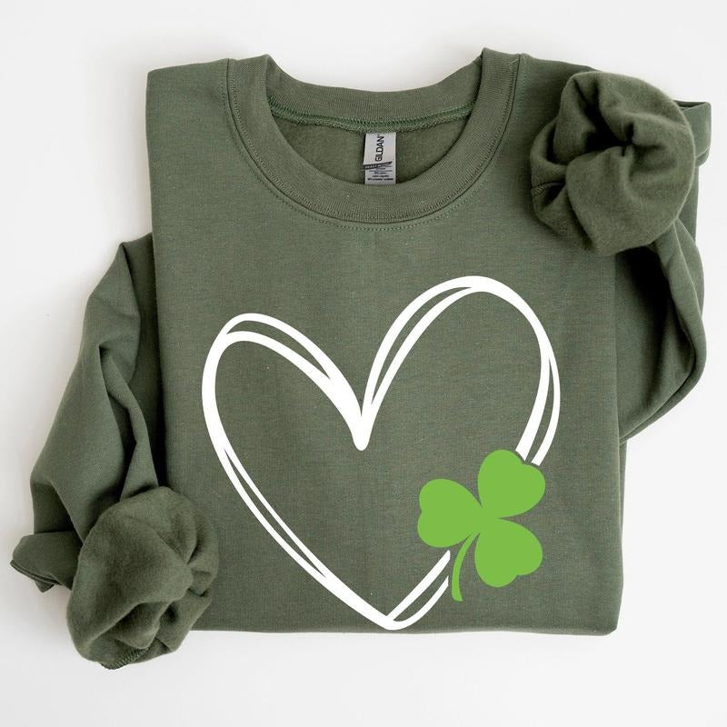 Double Heart And Shamrock St Patrick's Day Sweatshirt T-Shirts, Hoodie | HypeCrazeTee.com