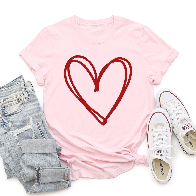 Double Heart, Sketch, Doodle, Love, Super Soft Tshirt, Valentine's Day Hoodie, Sweatshirt | HypeCrazeTee.com