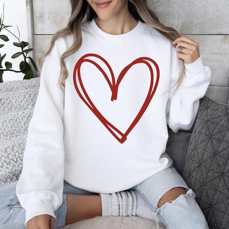 Double Heart, Sketch, Doodle, Love, Sweatshirt, Valentine's Day T-Shirts, Hoodie | HypeCrazeTee.com