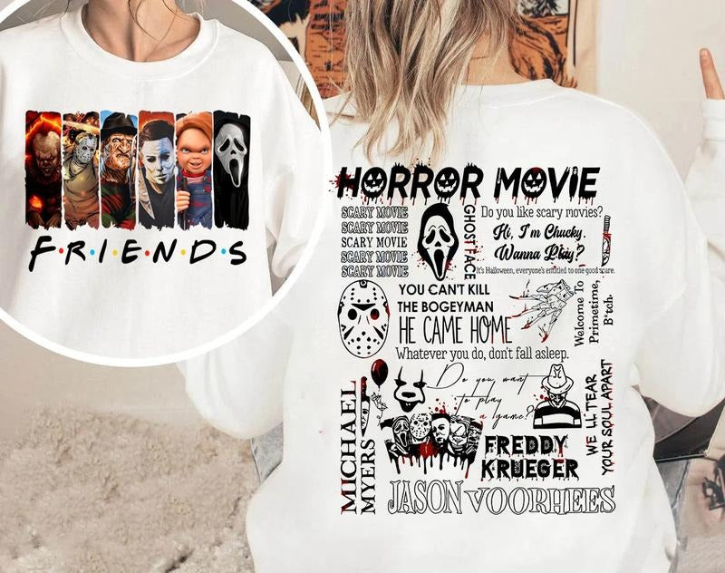 Double-Sided shirt, Friends T Shirt, Friends Halloween TShirt, Friends Halloween Sweatshirt, Spooky Halloween Shirt,...