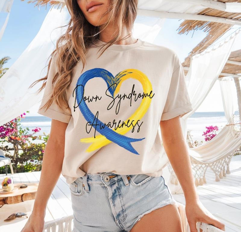 Down Syndrome Awareness Heart DTF Transfers - THIS IS NOT A SHIRT Hoodie, Sweatshirt | HypeCrazeTee.com