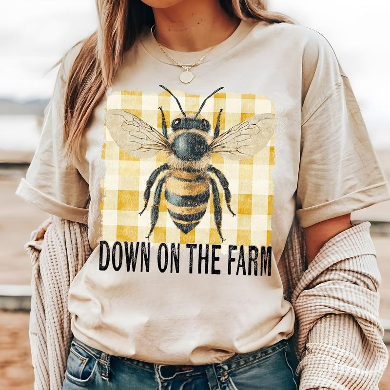 Down on the Farm Bee DTF Transfers - THIS IS NOT A SHIRT Hoodie, Sweatshirt | HypeCrazeTee.com