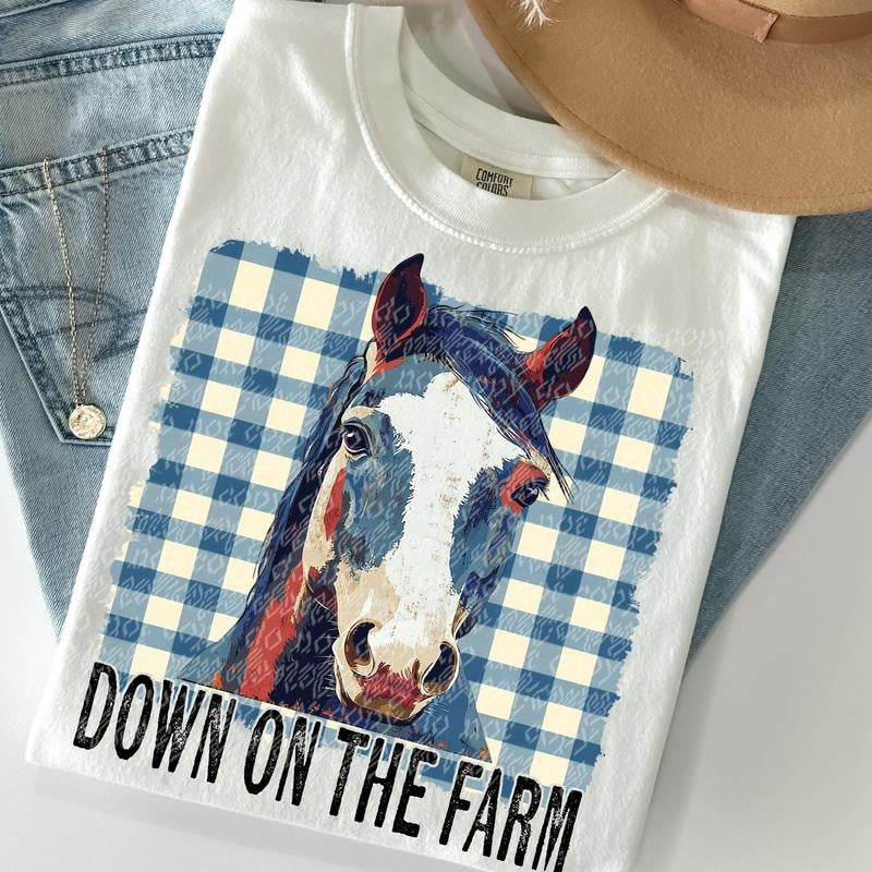 Down on the Farm Horse DTF Transfers - THIS IS NOT A SHIRT Hoodie, Sweatshirt | HypeCrazeTee.com