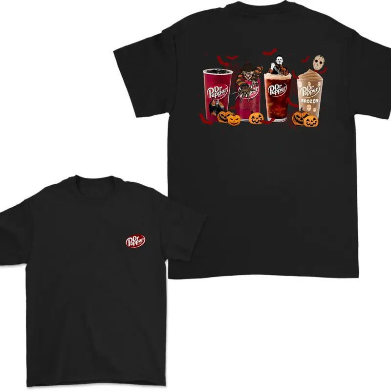 Dr Pepper Halloween Horror 2 Sided Tshirt, Dr Pepper Halloween Tshirt, Halloween Trendy T-shirt, Unisex T-shirt, For Men...