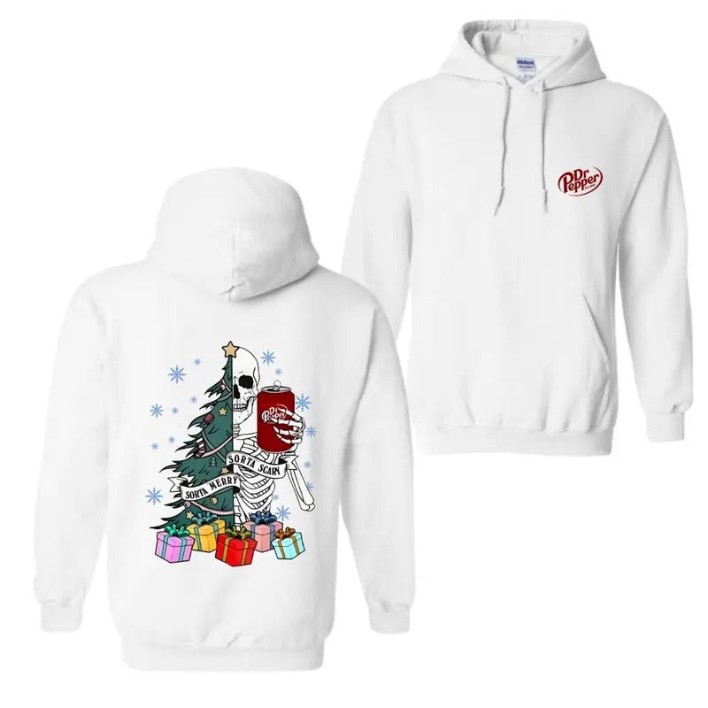 Dr Pepper Skeleton Christmas 2 Sided  Hoodie, Christmas Shirt, Dr Pepper Xmas Gifts For Men and Women, Full Color, Full...