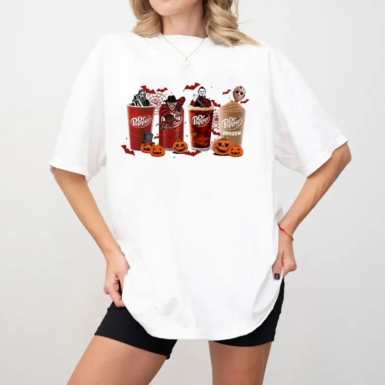 Dr. P.epper Coffee Halloween Shirt, Retro Halloween Shirt, Pumpkin Shirt Hoodie, Sweatshirt | HypeCrazeTee.com
