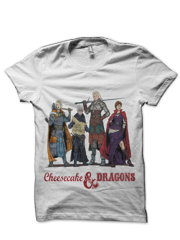 Dragons & Cheesecake White  T-Shirt