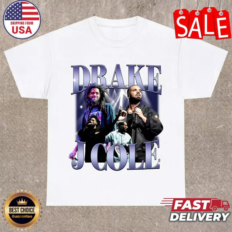 Drake J-Cole All-Size Graphics Tee Memory T-shirt Rap Hoodie, Sweatshirt | HypeCrazeTee.com