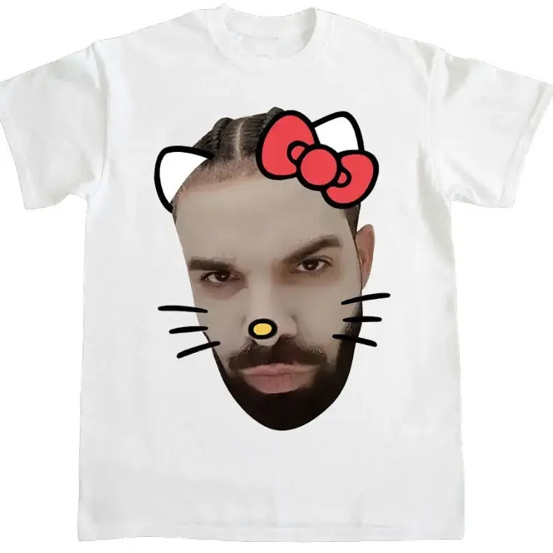 Drake Red Kitty Graphic T-shirt Classic Cotton Hoodie, Sweatshirt | HypeCrazeTee.com