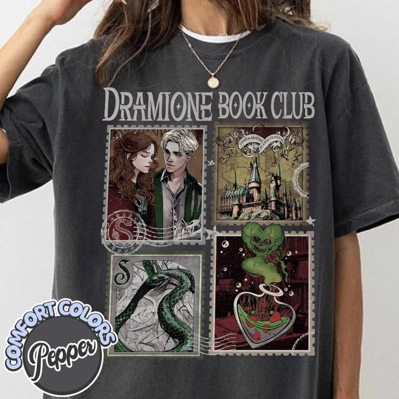 Dramione Book Club Shirt Malfoy Manor Granger Bookish Fanfic Shirt Magic Wizard School Shirt HP Inspired Fandom T-Shirts, Hoodie, Sweatshirt