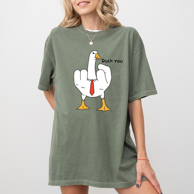 Duck You Shirt, Funny Silly Goose Graphic Tee Women, Silliest Goose Printed T-shirt, Meme Goose Bumps Top, Today I'm A...