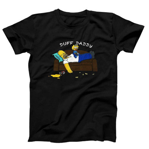 Duff Daddy The Simpsons White Graphic Cartoon Man's T-Shirt Tee