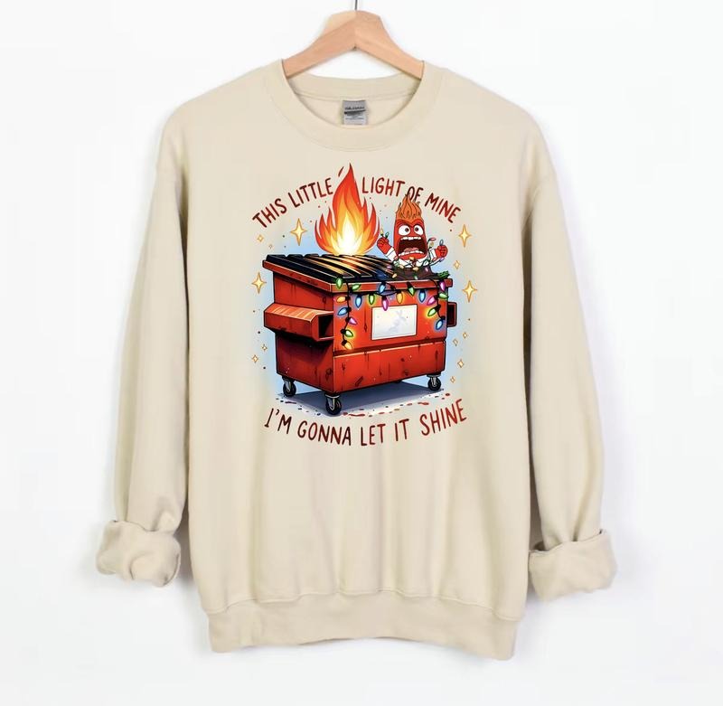 Dumpster Fire Shirts, Inside Out 2 Christmas Shirt, Anger Xmas T-Shirt, Inside Out emotions, Emotion of happiness Hoodie,...