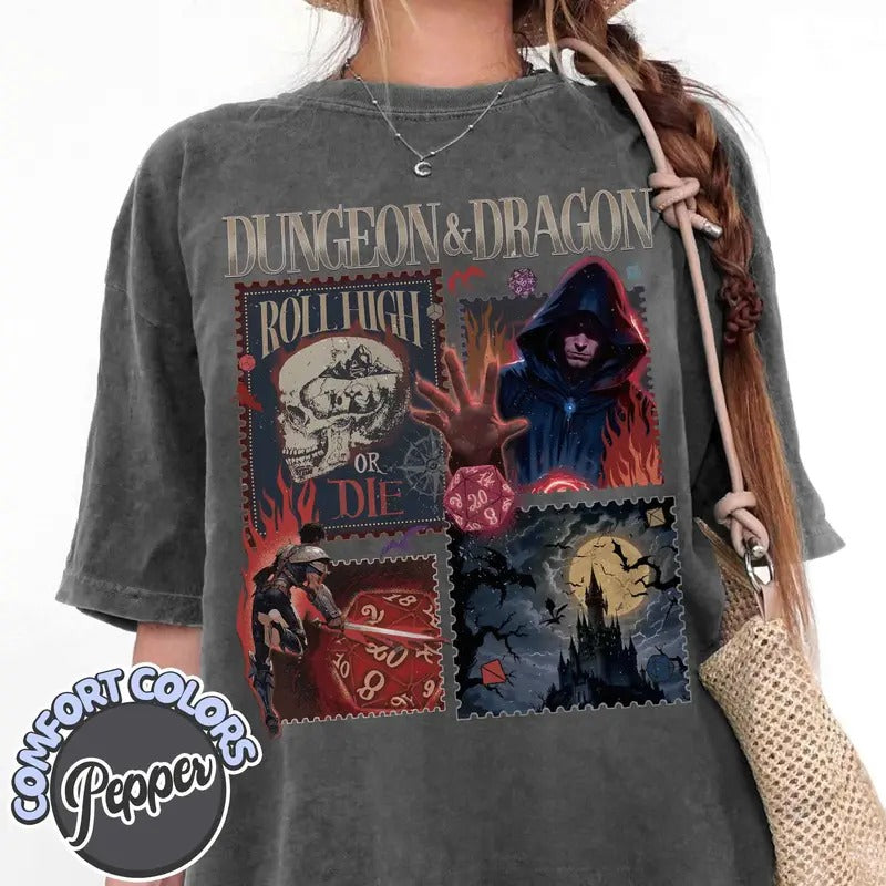 Dungeon Master T-Shirt, Dungeon Master Gift, Dnd Shirt Dm, Game Master Shirt, Roll High Or Die Tshirt, Bg3 Shirts, Game...