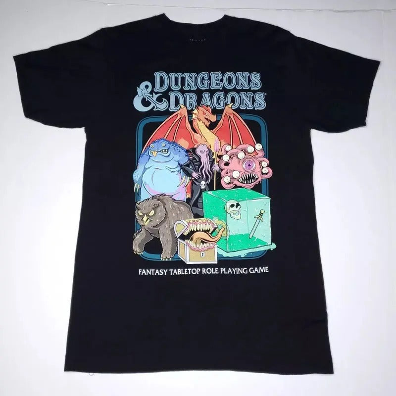 Dungeons & Dragons T-shirt D&D RPG Official Box Lunch Tee Black Medium, Gift for fan for him and for her top menswear...