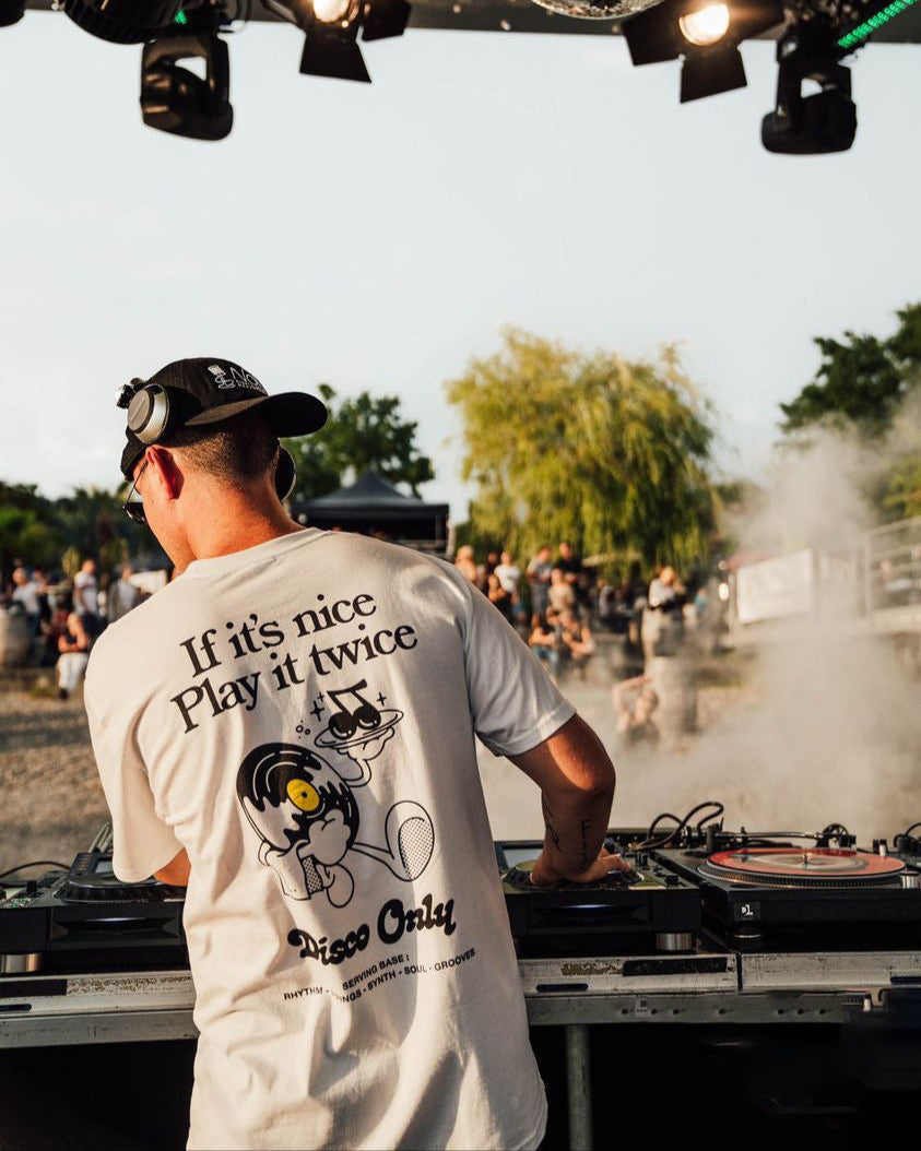 DISCO ONLY 'Play it Twice V2' Tee - White
