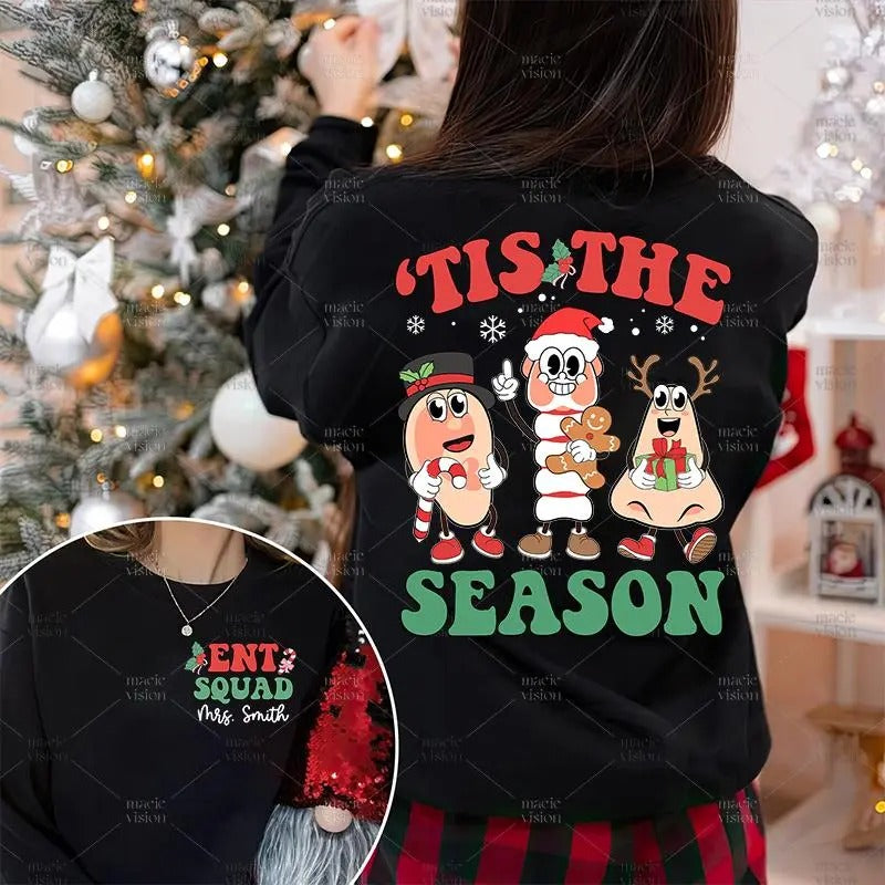 ENT Nurse Christmas Tshirt, Unisex Xmas Shirt for Student, Otolaryngologist Gift