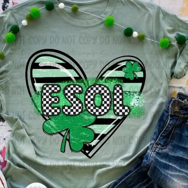 ESOL  Clover Heart DTF Transfers - THIS IS NOT A SHIRT Hoodie, Sweatshirt | HypeCrazeTee.com