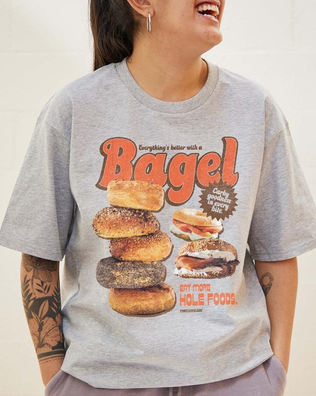 EVERYTHING'S BETTER WITH A BAGEL T-SHIRT, Men Summer Fashion Cotton, Cotton Menswear, S to 3XL Soft Top Hoodie, Sweatshirt
