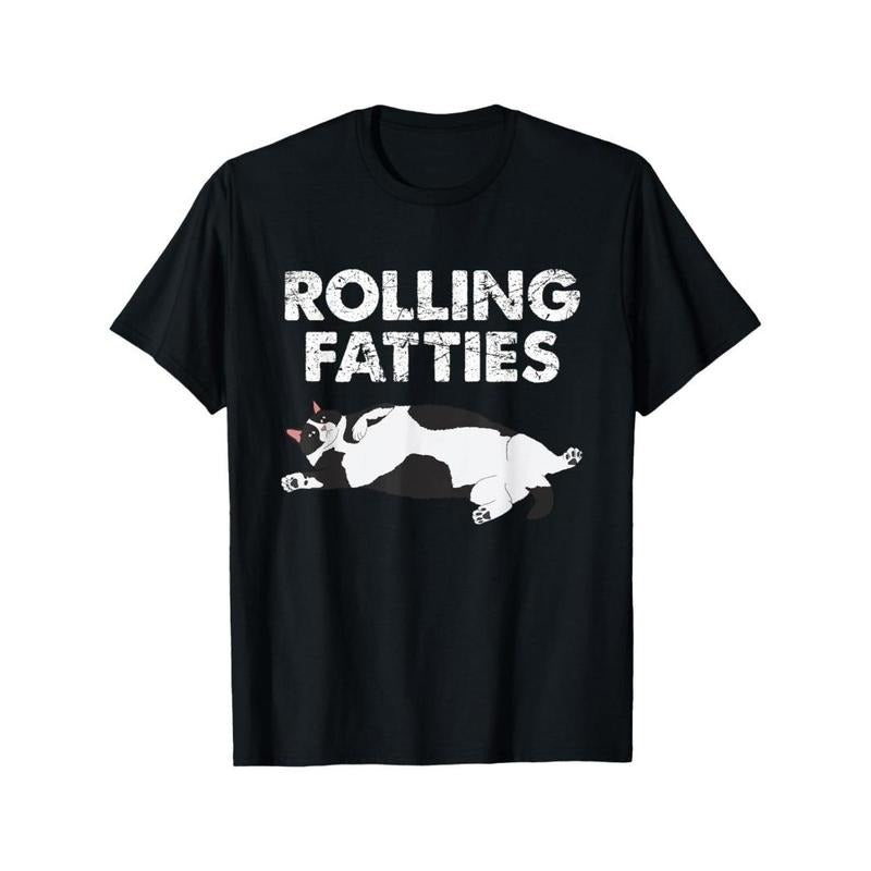 EWH Fat Kitten Funny Cat Rolling Fatties T-Shirt Made in USA Hoodie, Sweatshirt | HypeCrazeTee.com