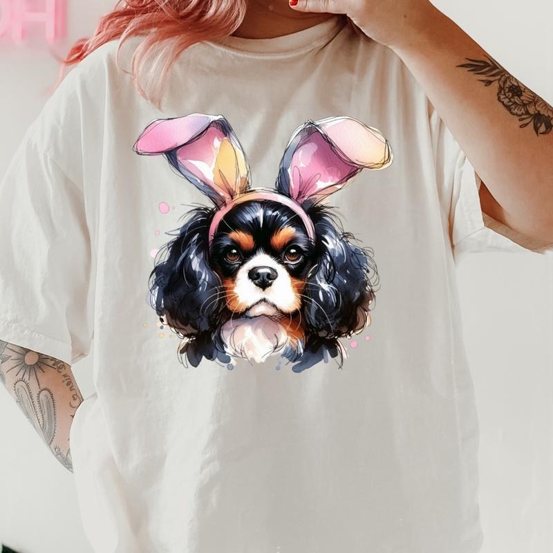Easter Black Cavalier Shirt ~ Relaxed Fit Printed USA Womenswear Casual Comfort Cotton T-Shirts, Hoodie, Sweatshirt