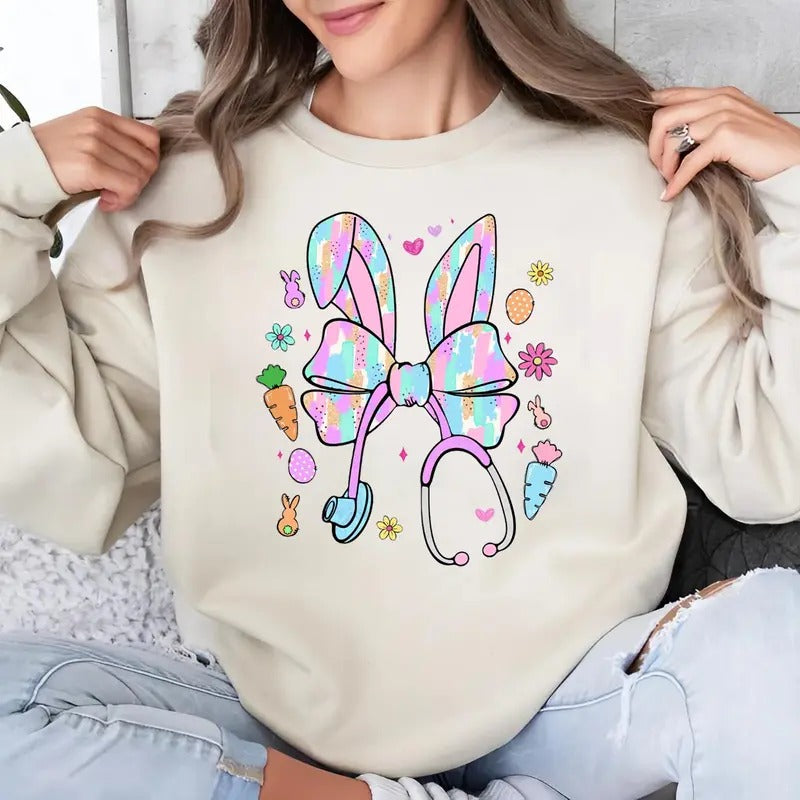 Easter Bunny Nurse Coquette Shirt Nurse Easter Shirt Happy Easter Shirt Nurse Coquette Shirt Bunny Ears Shirt Nurse Life Nurse Shirt T-Shirts, Hoodie, Sweatshirt