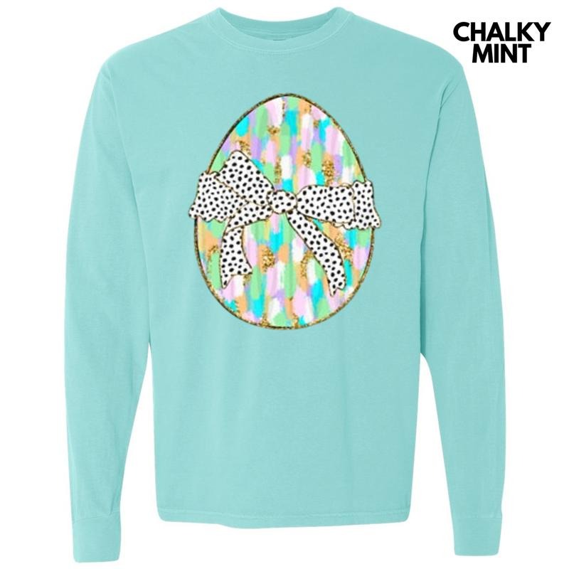 Easter Egg Brushstroke Long Sleeve Comfort Colors T-Shirt Hoodie, Sweatshirt | HypeCrazeTee.com