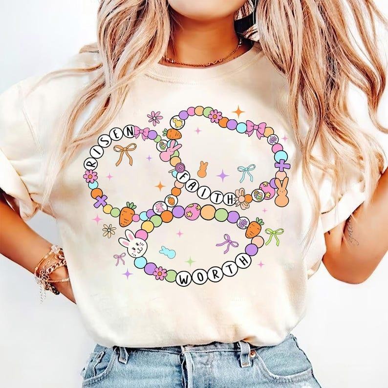 Easter Friendship T-shirt, He is Risen, Coquette, Worthy Bible Verse, Bunny Hoodie, Sweatshirt | HypeCrazeTee.com