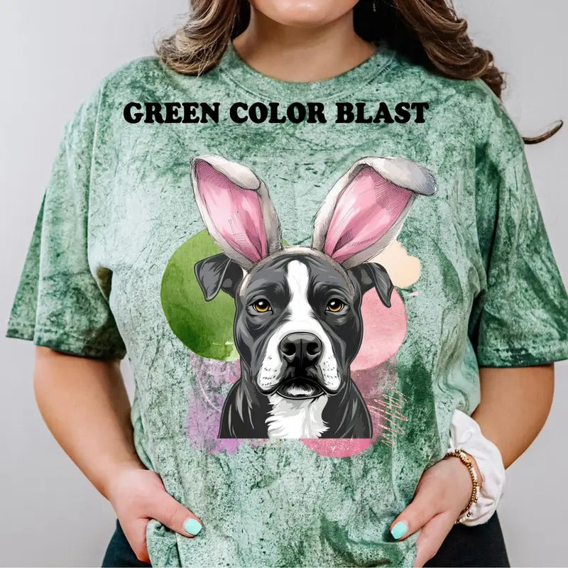 Easter Grey White Pitbull Shirt ~ Relaxed Fit Printed USA Womenswear Casual Comfort Cotton T-Shirts, Hoodie, Sweatshirt
