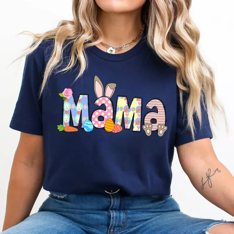 Easter Mama Shirt - Cute Bunny & Egg Design for Moms - Spring Celebration Tee Hoodie, Sweatshirt | HypeCrazeTee.com